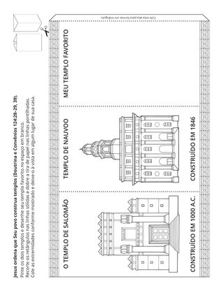 página de atividades: Jesus ordena a Seu povo que construa templos