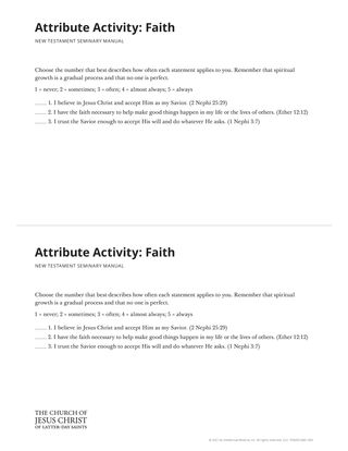 Attribute Activity Card