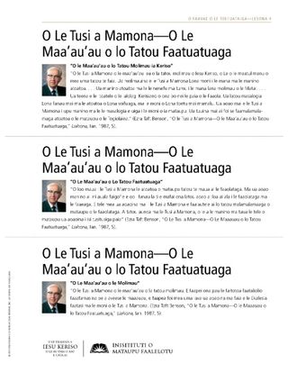 pepa e tufa atu, O Le Maaauau o La Tatou Tapuaiga