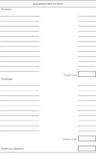 Formular necompletat: Declarația mea de venit