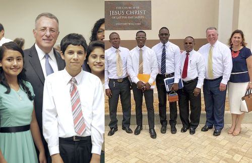 Elder Soares with Saints around the world