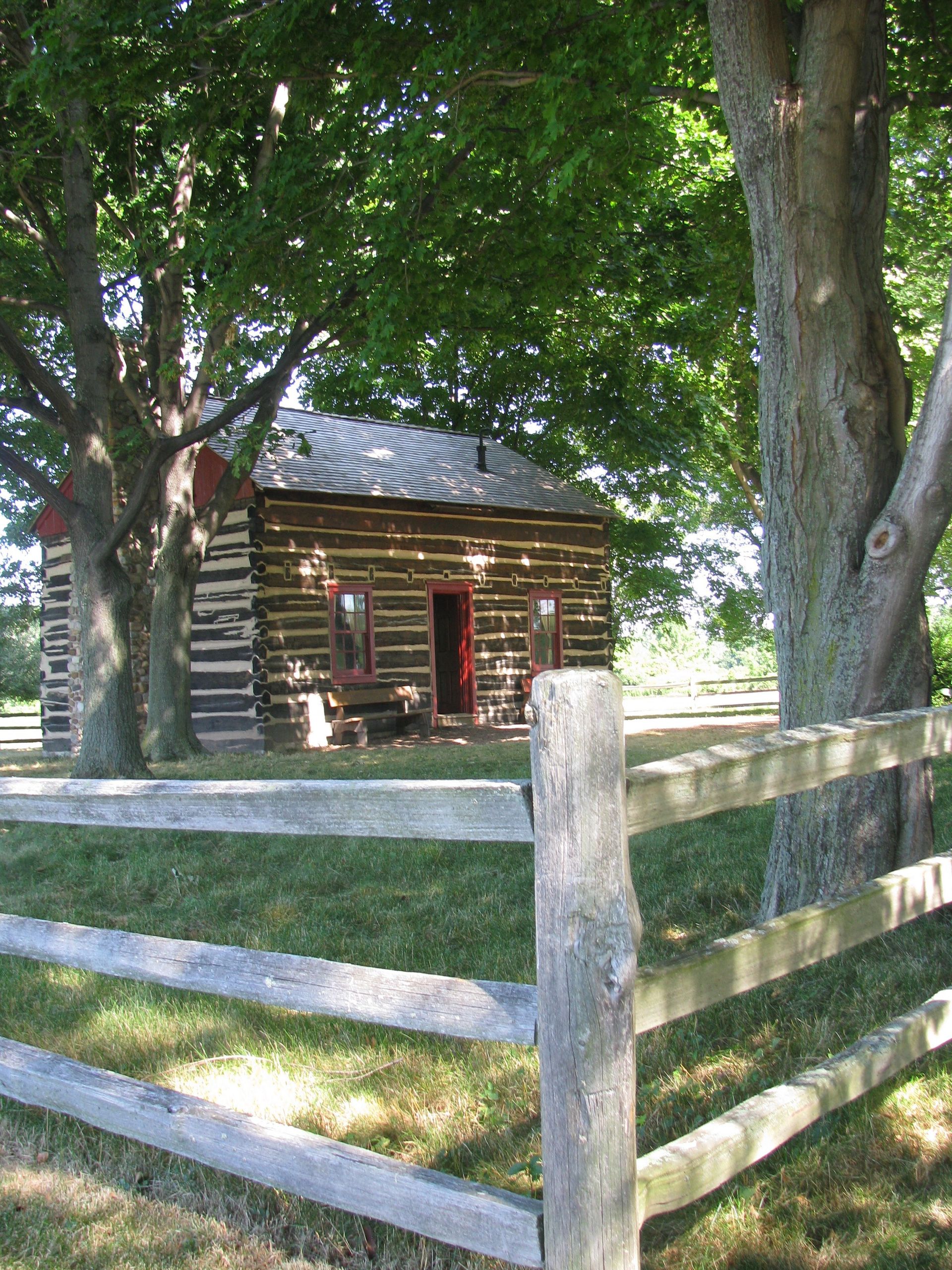 An exterior view of the Peter Whitmer home, where the Church was organized on April 6, 1830.