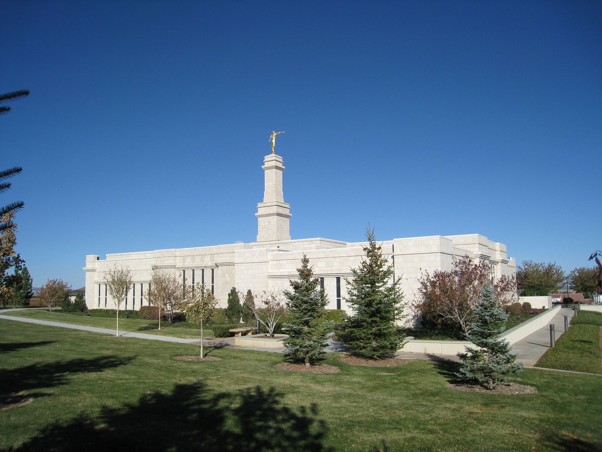 The Monticello Utah Temple back view, including scenery.