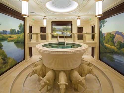 baptismal font in the Ogden Utah Temple