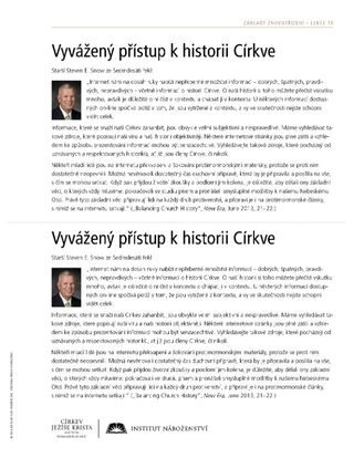 materiál na rozdání, Vyvážený přístup k historii Církve