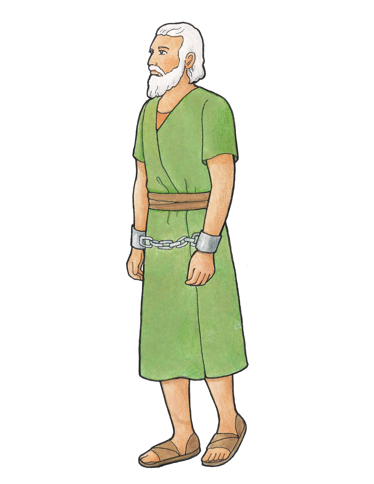 Abinadi, a character from the Book of Mormon, dressed in traditional clothing.