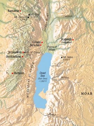 map, region around Dead Sea