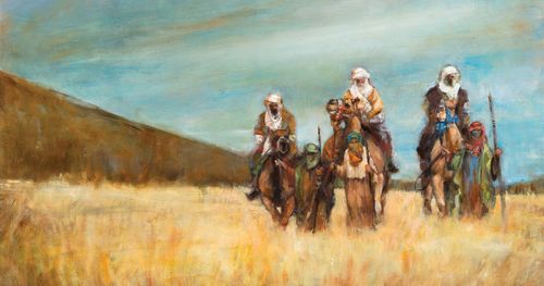 Wise Men traveling on camels