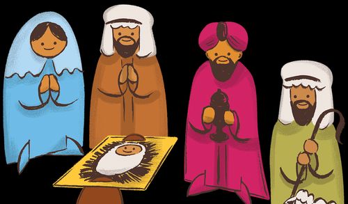 cut-out Nativity scene