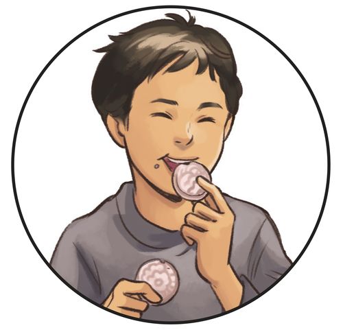 boy eating a cookie