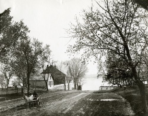 Nauvoo House landing on Main Street in Nauvoo, Illinois