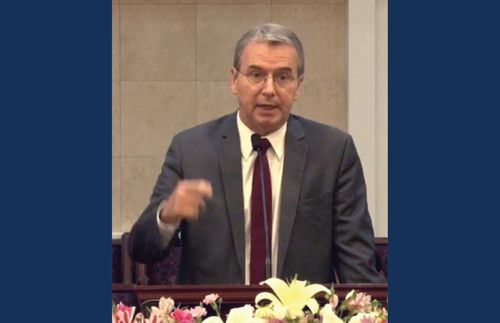 Elder Godoy speaking in Lima, Peru