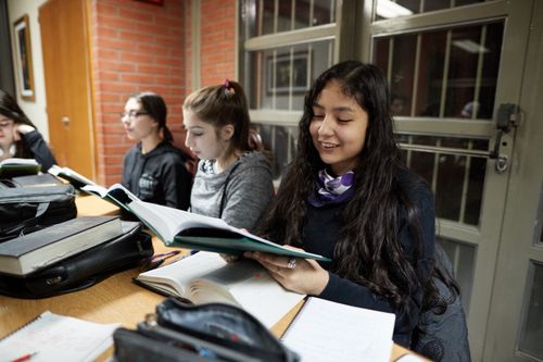 students singing in classroom