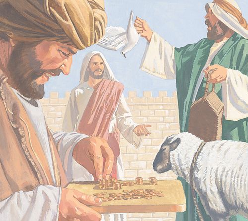 Jesus sees men selling animals in the temple - ch.13-2