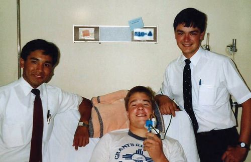 Visiting missionary in the hospital