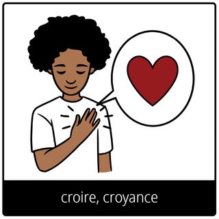 Pictogramme de l’Évangile pour « croire, croyance »