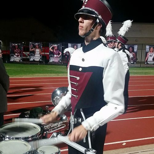 Young man playing drums