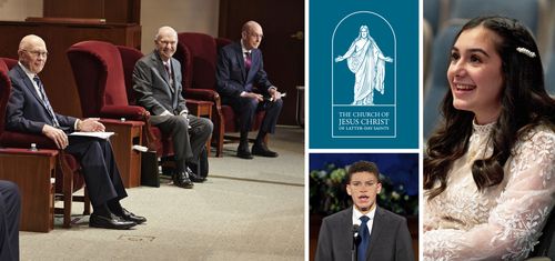 First Presidency and youth at general conference