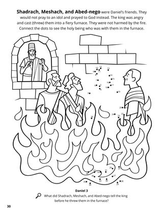 Shadrach, Meshach, and Abed-nego coloring page