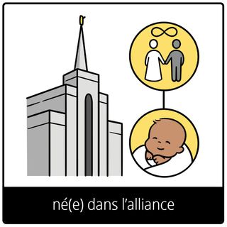 Pictogramme de l’Évangile pour « né(e) dans l’alliance »