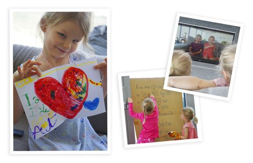 girl holding picture of heart