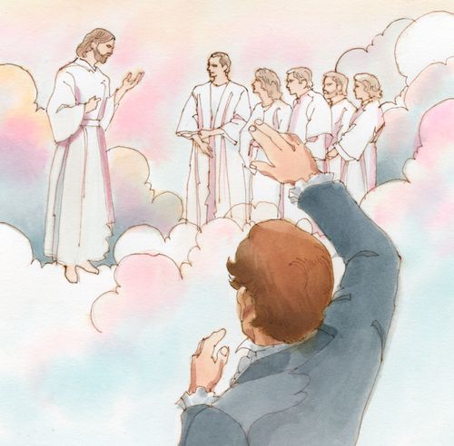 Joseph seeing Jesus in the heavens