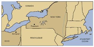 mapa, New York a Ohio