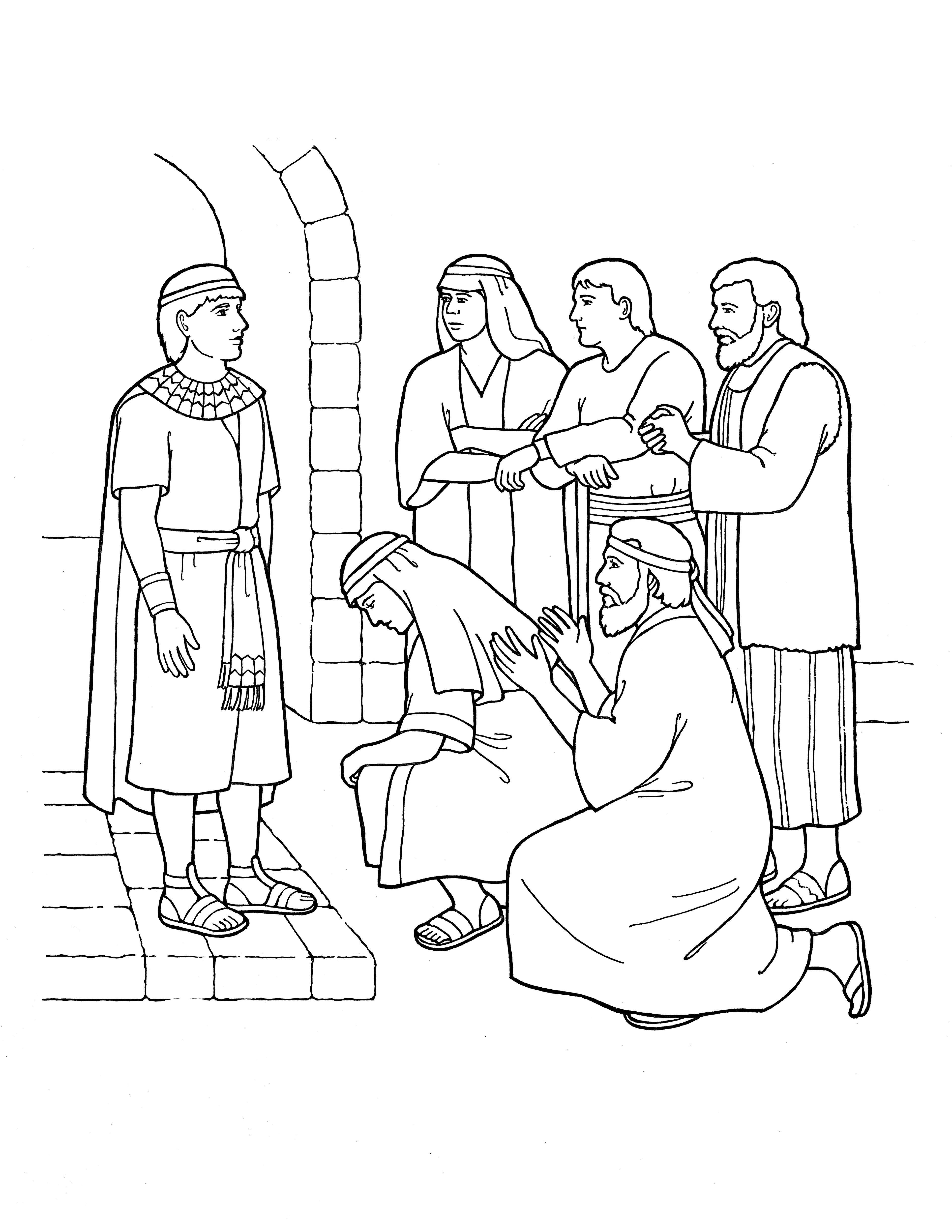 An illustration of Joseph forgiving his brothers.