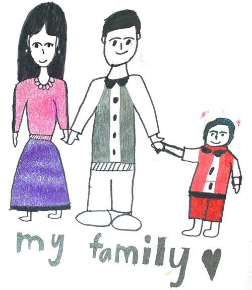 drawing of family