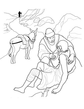 coloring page, Good Samaritan