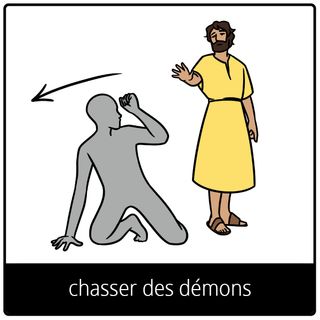 Pictogramme de l’Évangile pour « chasser des démons »