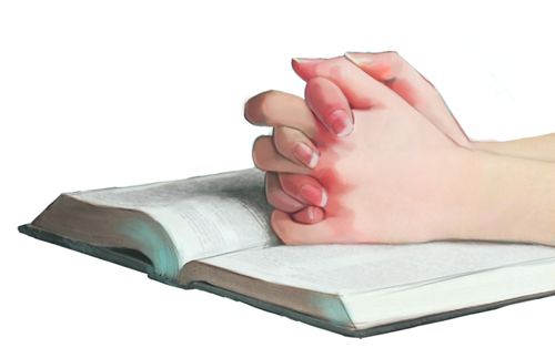 hands and book