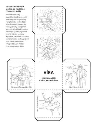 stránka s činnostmi: Víra znamená věřit v něco, co nevidíme