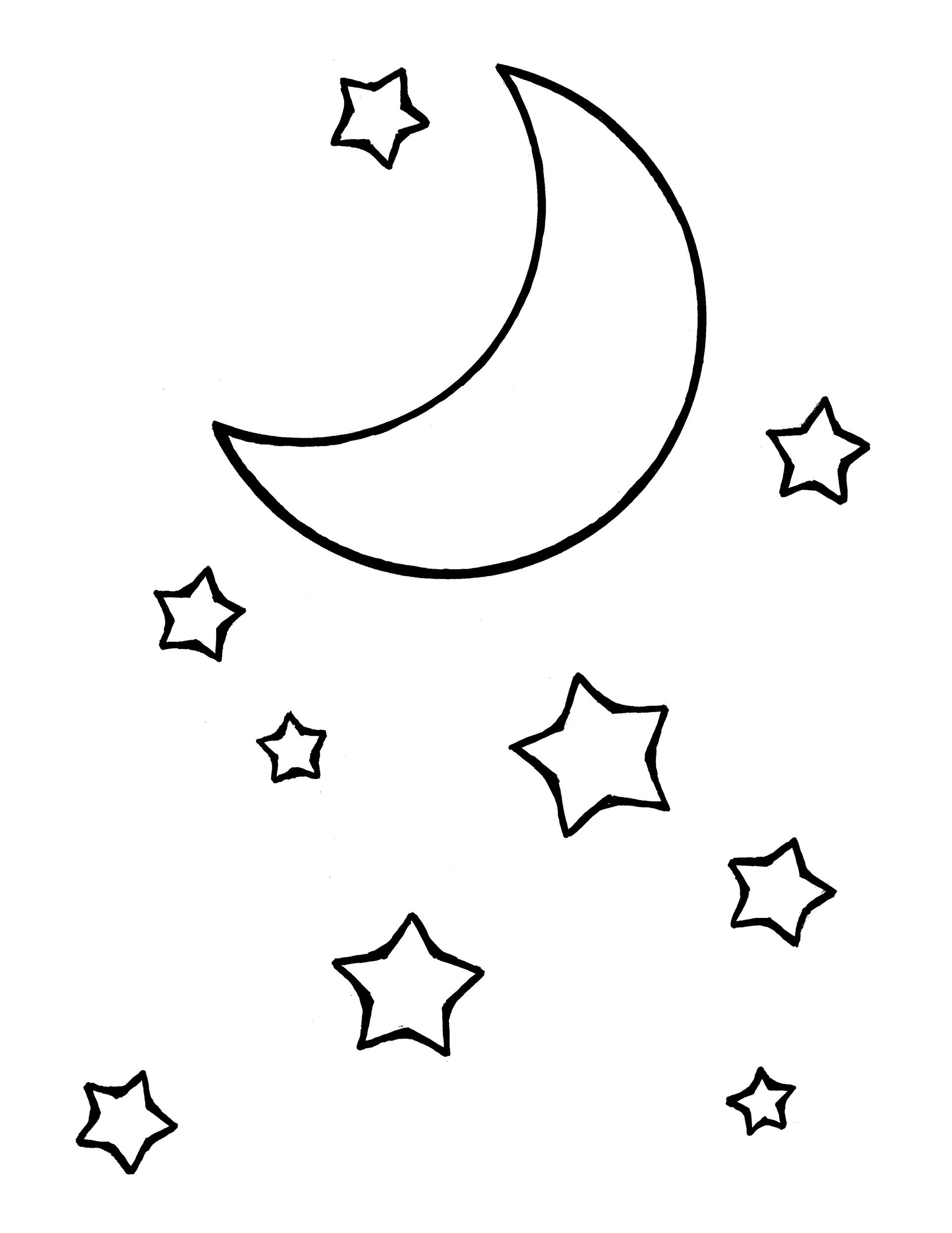 drawings of stars and moons