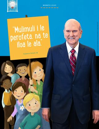 data-poster of children walking behind President Nelson