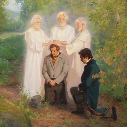 Petrus, Jakobus und Johannes erscheinen Joseph Smith und Oliver Cowdery