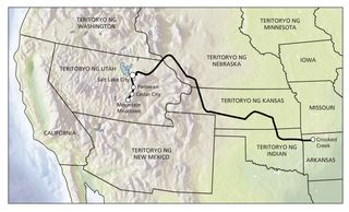 mapa ng Masaker sa Mountain Meadows