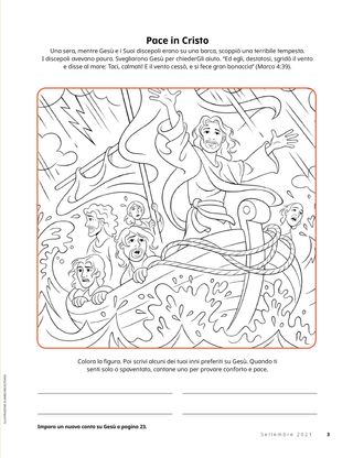 coloring page of Jesus calming the storm