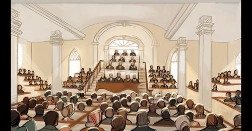 people filling the Kirtland Temple