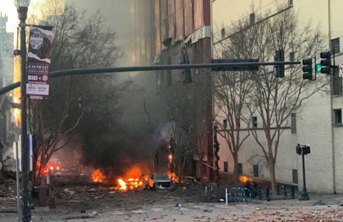 scene of street shortly after an explosion