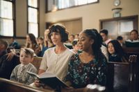 A woman visiting church for the first time