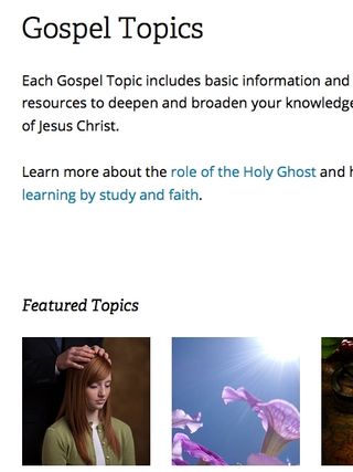 Gospel Topics web page