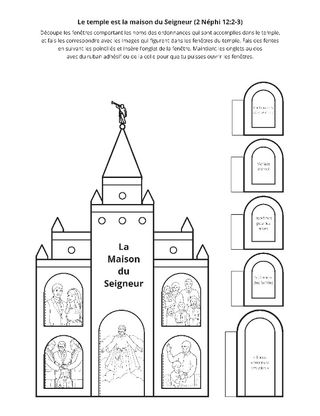 page des activités : le temple est la maison du Seigneur