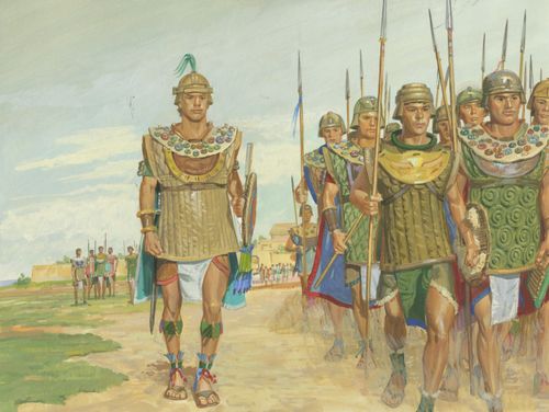 Moroni marching his army