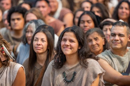 The Nephites listen as Christ teaches of the gathering of Israel in the latter days.