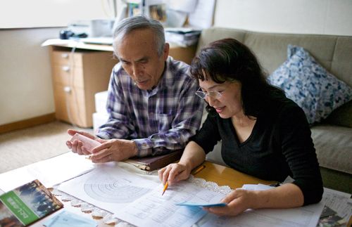 couple working on family history together