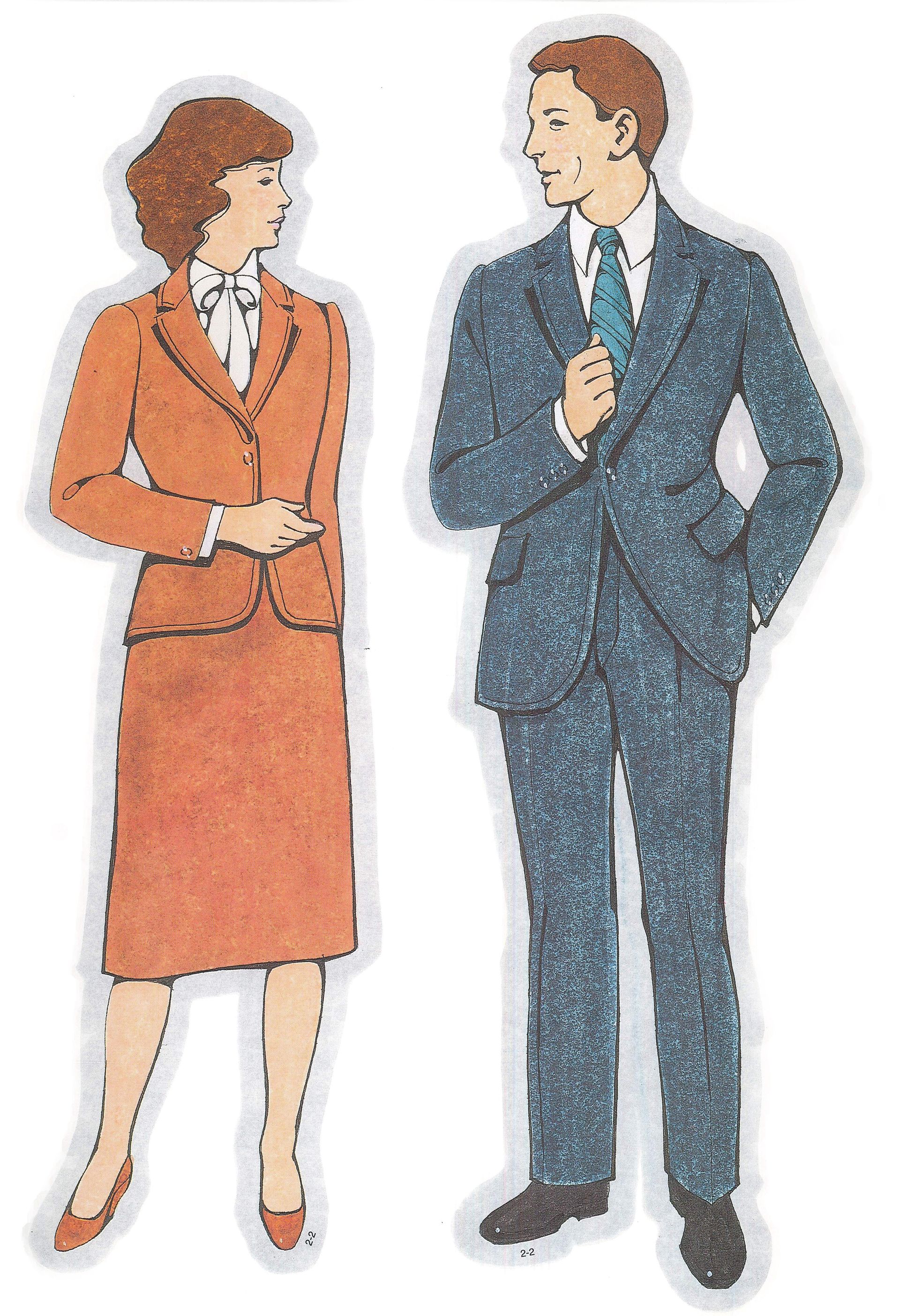 Primary Visual Aids: Cutout 2-2, Mother and Father, Both in Suits.