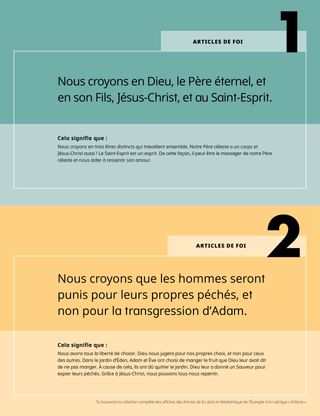 Affiche des premier et deuxième articles de foi