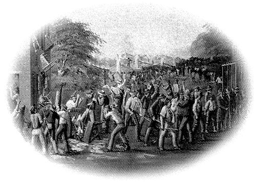 El populacho saquea imprenta y tienda en Independence, Misuri 20 de julio de 1833.