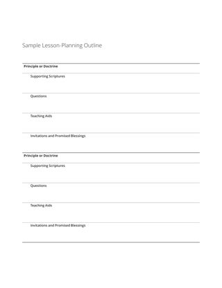 Sample Lesson-Planning Outline